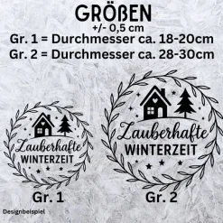 Sticker & Aufkleber|frickelfrieda Fensterbild Kranz Aufkleber Zauberhafte | Winterzeit Deko für Advent und Weihnachten, Exklusiv