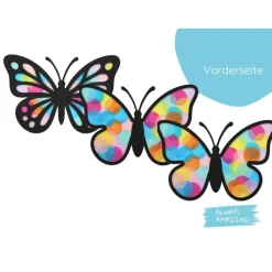 Clearance Fensterbild Schmetterlinge Bastelset | Fensterbilder aus Transparentpapier | Schmetterlinge basteln Frühling