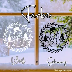 New Fensterbild Skandi Stil minimalistischer Aufkleber Schneemann | Winterzeit Deko für Advent und Weihnachten, Exklusi Sticker & Aufkleber