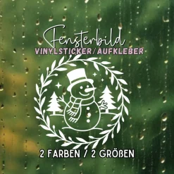 New Fensterbild Skandi Stil minimalistischer Aufkleber Schneemann | Winterzeit Deko für Advent und Weihnachten, Exklusi Sticker & Aufkleber