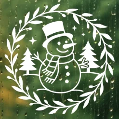 New Fensterbild Skandi Stil minimalistischer Aufkleber Schneemann | Winterzeit Deko für Advent und Weihnachten, Exklusi Sticker & Aufkleber