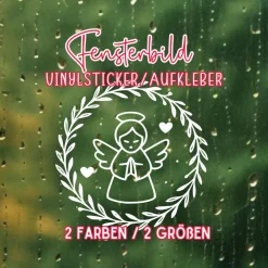 New Fensterbild Skandi Stil minimalistischer Aufkleber Engel | Winterzeit Deko für Advent und Weihnachten, Exklusiv Sticker & Aufkleber