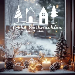 Sticker & Aufkleber|frickelfrieda Fensterbild Weihnachtsdekoration Sticker Aufkleber 2 Farben 3 Größen auch in XXL Deko