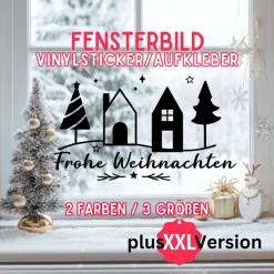 Sticker & Aufkleber|frickelfrieda Fensterbild Weihnachtsdekoration Sticker Aufkleber 2 Farben 3 Größen auch in XXL Deko