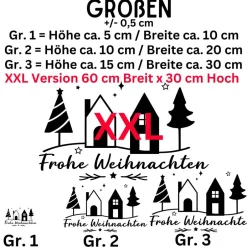 Sticker & Aufkleber|frickelfrieda Fensterbild Weihnachtsdekoration Sticker Aufkleber 2 Farben 3 Größen auch in XXL Deko
