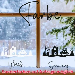 Sticker & Aufkleber|frickelfrieda Fensterbild Weihnachtsszene Weihnachtsdekoration Sticker Aufkleber 2 Farben 3 Größen auch in XXL