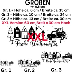 Hot Fensterbild Weihnachtsszene Weihnachtsdekoration Sticker Aufkleber 2 Farben 3 Größen auch in XXL Sticker & Aufkleber