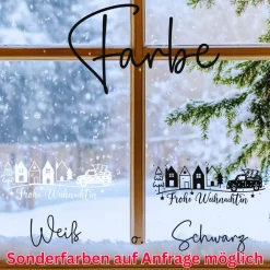 Hot Fensterbild Weihnachtsszene Weihnachtsdekoration Sticker Aufkleber 2 Farben 3 Größen auch in XXL Sticker & Aufkleber