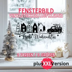Hot Fensterbild Weihnachtsszene Weihnachtsdekoration Sticker Aufkleber 2 Farben 3 Größen auch in XXL Sticker & Aufkleber