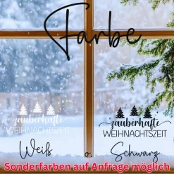 Sticker & Aufkleber|frickelfrieda Fensterbild zauberhafte Weihnachtszeit Weihnachtsdekoration Sticker Aufkleber 2 Farben 3 Größen auch in XXL Deko