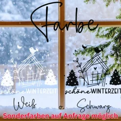 Outlet Fensterdeko Advent schöne Winterzeit Fensterbild Weihnachtsdekoration Sticker Weihnacht 2 Farben 3 Größen Sticker & Aufkleber