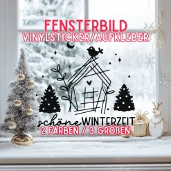 Outlet Fensterdeko Advent schöne Winterzeit Fensterbild Weihnachtsdekoration Sticker Weihnacht 2 Farben 3 Größen Sticker & Aufkleber