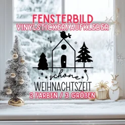 Sticker & Aufkleber|frickelfrieda Fensterdeko Advent Weihnachten Fensterbild Weihnachtsdekoration Sticker Weihnachtszeit 2 Farben 3 Größen