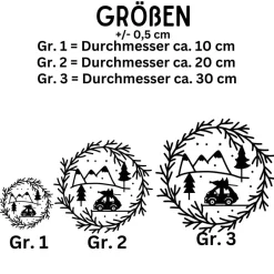 Sale Fensterdeko Advent Weihnachten Fensterbild Weihnachtsdekoration Sticker minimalistischer Kranz 2 Farben 3 Größen Sticker & Aufkleber