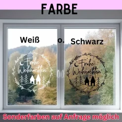 Discount Fensterdeko Frohe Weihnachten Fensterbild Weihnachtsdekoration Sticker Kranz Advent Dekofenster 2 Farben 2 Größen minima Sticker & Aufkleber