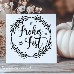 Clearance Fensterdeko Schriftzug Frohes Fest Fensterbild Weihnachtsdekoration Sticker Kranz 2 Farben 3 Größen Sticker & Aufkleber