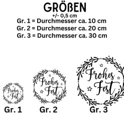 Clearance Fensterdeko Schriftzug Frohes Fest Fensterbild Weihnachtsdekoration Sticker Kranz 2 Farben 3 Größen Sticker & Aufkleber