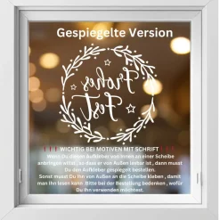 Clearance Fensterdeko Schriftzug Frohes Fest Fensterbild Weihnachtsdekoration Sticker Kranz 2 Farben 3 Größen Sticker & Aufkleber