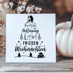 Best Fensterdeko WeihnachtsfriedenTannenbaum Schriftzug Fensterbild Weihnachtsdekoration 2 Farben 3 Grö&sz Sticker & Aufkleber