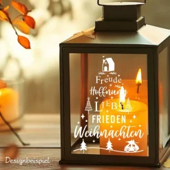 Best Fensterdeko WeihnachtsfriedenTannenbaum Schriftzug Fensterbild Weihnachtsdekoration 2 Farben 3 Grö&sz Sticker & Aufkleber