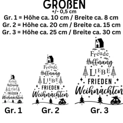 Best Fensterdeko WeihnachtsfriedenTannenbaum Schriftzug Fensterbild Weihnachtsdekoration 2 Farben 3 Grö&sz Sticker & Aufkleber
