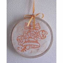 Best Fensterschmuck für Advent Weihnachten Glocke bestickte Fensterbilder im Stickrahmen mittelgroß Weihnachtsdeko X-Mas weihnachtliche Dekoration Weihnachtsdeko