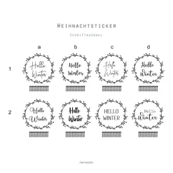 Best Fenstersticker Türsticker "Hello Winter" Hallo Winter mit Schneeflocken, Weihnachtsdeko auch für Glastüren geeig Sticker & Aufkleber