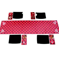 Online Festliche Bestecktaschen 6 Stück & Tischläufer Tannenbaum – Tischdeko Weihnachten & Winter Weihnachtsbaumdecken
