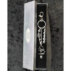 Geschenkverpackungen|Atelier Petra Leona Festliche Geschenkverpackung 22,9x4,6x2,4cm für Lesezeichen + Schlüsselanhänger Silber Glänzend Schmuckschachtel Armband