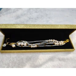 Festliche Geschenk-Verpackung 21,8x5,6x2,6cm f. Lesezeichen Schlüsselanhänger Gold Glitzer Schmuckschachtel Etui Armband Geschenkverpackungen