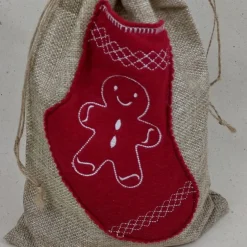 Geschenkverpackungen|Ins-kreativ Festlicher Jute-Geschenkbeutel mit Weihnachtsmotiv – nachhaltig & wiederverwendbar (20cm x 30cm) - Geschenkve