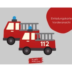 Discount Feuerwehr Einladungskarten Bastelset Kindergeburtstag | Feuerwehr Karte | Feuerwehr im Einsatz | Feuerwehr Geburtstag Kinder Einladungskarten
