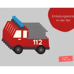 Discount Feuerwehr Einladungskarten Bastelset Kindergeburtstag | Feuerwehr Karte | Feuerwehr im Einsatz | Feuerwehr Geburtstag Kinder Einladungskarten