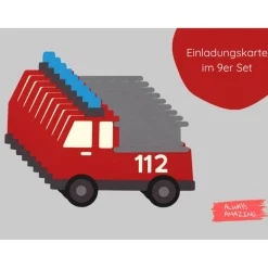 Discount Feuerwehr Einladungskarten Bastelset Kindergeburtstag | Feuerwehr Karte | Feuerwehr im Einsatz | Feuerwehr Geburtstag Kinder Einladungskarten