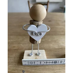 Geschenke|Schlüter Home Design Figur mit Herz, Geschenk für liebe Freunde, kleines Mitbringsel, Holzfiguren