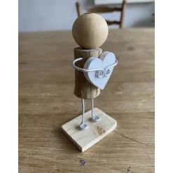 Geschenke|Schlüter Home Design Figur mit Herz, Geschenk für liebe Freunde, kleines Mitbringsel, Holzfiguren