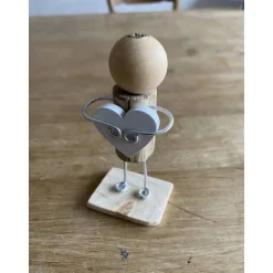 Geschenke|Schlüter Home Design Figur mit Herz, Geschenk für liebe Freunde, kleines Mitbringsel, Holzfiguren