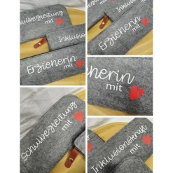 Sale Filz Mäppchen personalisiert – Geschenk für Inklusion, Erzieher & Schule Kinder Federmäppchen