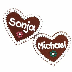 Accessoires|Mein Name Filzherz 6er SET Oktoberfest Dirndl Accessoires mit Namen - Anstecker Namensschild Herz personalisiert Button Brosche
