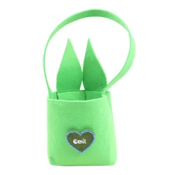 Best Filztasche mit Hasenohren und Hase personalisiert - Geschenk zu Ostern mit Name für Kinder - Filztasche in Filzherz Osterkörbchen