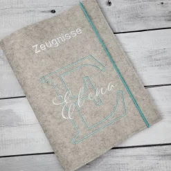 Sale Filz-Zeugnismappe A4 personalisiert, Einschulungsgeschenk, Schulanfang Kinder Einschulung