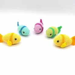 Best Fisch gehäkelt, Amigurumi, 100 % Baumwolle, als Dekoration zur Taufe, Konfirmation, Geburtstag oder Babyparty, Wunschfar Gastgeschenke