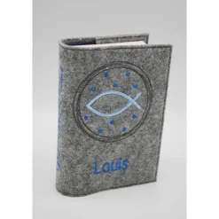 Clearance Fisch im Kreis Gotteslobhülle Gebetbuch Hülle Geschenk Kommunion Firmung Geschenkidee Gott Kirche religiös personalisier Gotteslobhülle