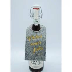New Flaschenanhänger Filz Geschenk Weihnachten Sylvester edel Deko 