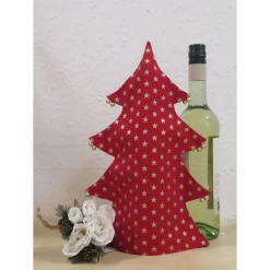 Flaschenhülle Tannenbaum in rot mit verschiedenen Druckmotiven Geschenkverpackungen