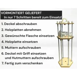 Online Flaschenkäfig DIY-Bausatz | Lustiges Geschenk für Männer & Frauen | Geburtstag, Party, Mitbringsel | Für 0,7L Flaschen Geschenke Für Männer