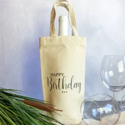 Outlet Flaschentasche Baumwolle – nachhaltige Geschenkverpackung für Wein & Sekt | wiederverwendbar, Geburtstag Geschenkverpackungen