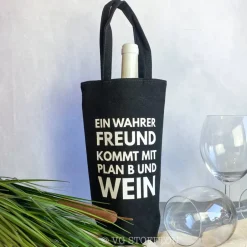 Outlet Flaschentasche Baumwolle – nachhaltige Geschenkverpackung für Wein & Sekt | wiederverwendbar, Geburtstag Geschenkverpackungen