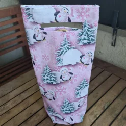 Hot Flaschentasche 38x10x8 cm – Geschenktasche Flaschenbeutel mit Pinguin Motiv Geschenkverpackungen