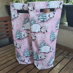 Hot Flaschentasche 38x10x8 cm – Geschenktasche Flaschenbeutel mit Pinguin Motiv Geschenkverpackungen